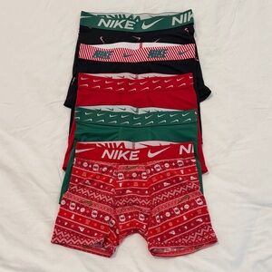 Nike Boy’s Festive Holiday Boxer Briefs Set Red, Green, Black Size Medium